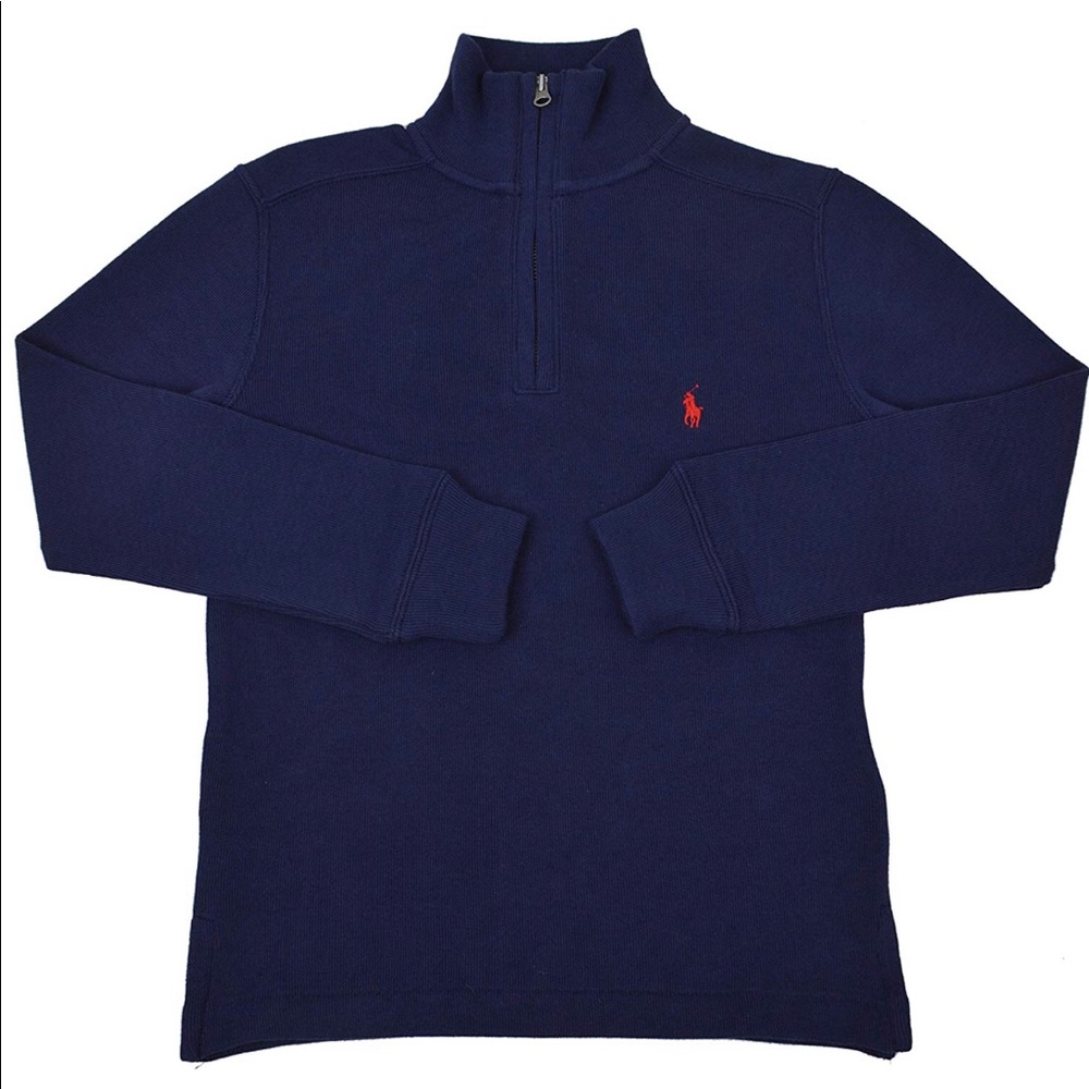 Polo Ralph Lauren boys 1/2 zip cotton sweater navy